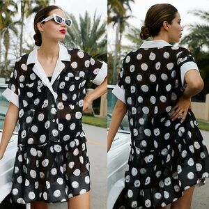 NWT Anthropologie Plenty by Tracy Reese Short-Sleeve Mini Polka Dot Dress